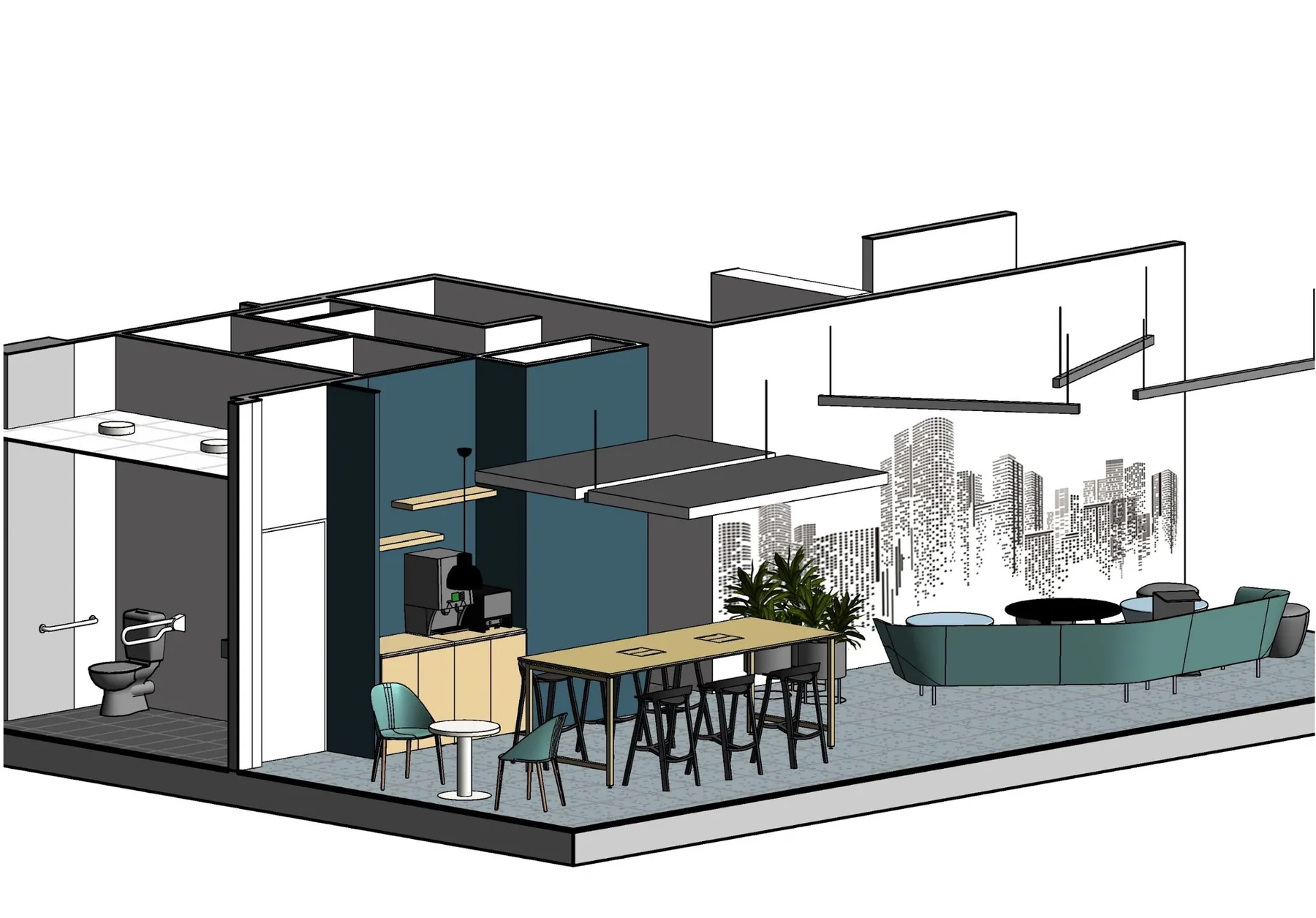 Oficinas para JPMorgan DR Site en Santiago — 176 m² — 2/3